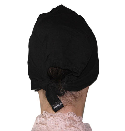 Aker Underscarf Black Aker Satin Bonnet Underscarf - Black