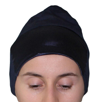 Aker Underscarf Blue Aker Satin Bonnet Underscarf - Midnight Blue