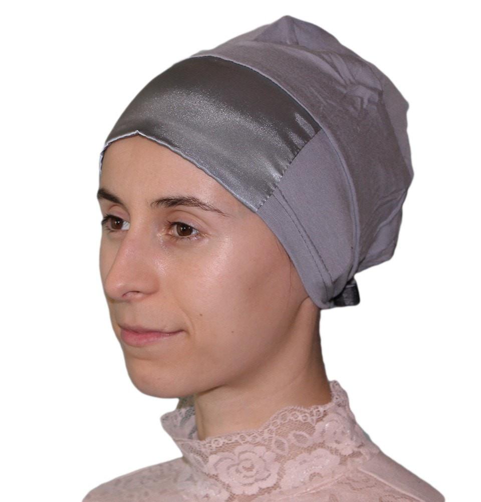 Aker Underscarf Aker Satin Bonnet Underscarf - Dark Grey - Modefa 