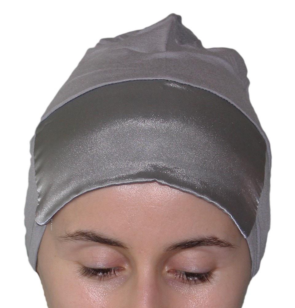 Aker Underscarf Aker Satin Bonnet Underscarf - Dark Grey - Modefa 