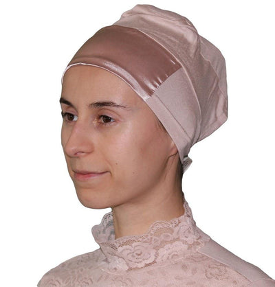 Aker Underscarf Aker Satin Bonnet Underscarf - Light Beige - Modefa 