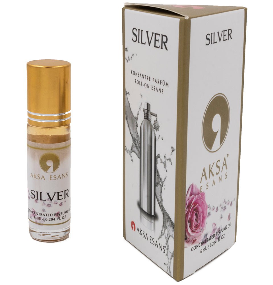 Aksa Perfume Aksa Concentrated Essential Oil Rollerball Perfume - 6ml - Silver