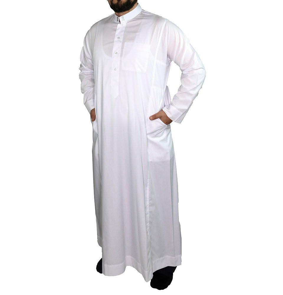 Men's Full Length Long Sleeve Islamic Thobe - White