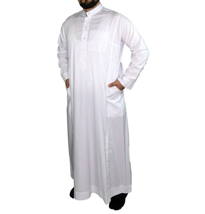 Al-Haramain Thobe Men's Full Length Long Sleeve Islamic Thobe - White