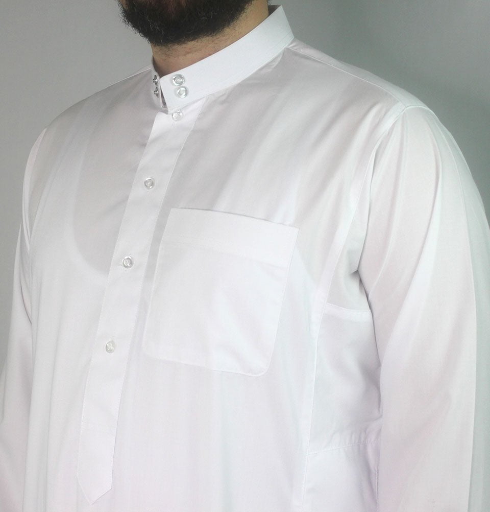 Al-Haramain Thobe Men's Full Length Long Sleeve Islamic Thobe - White