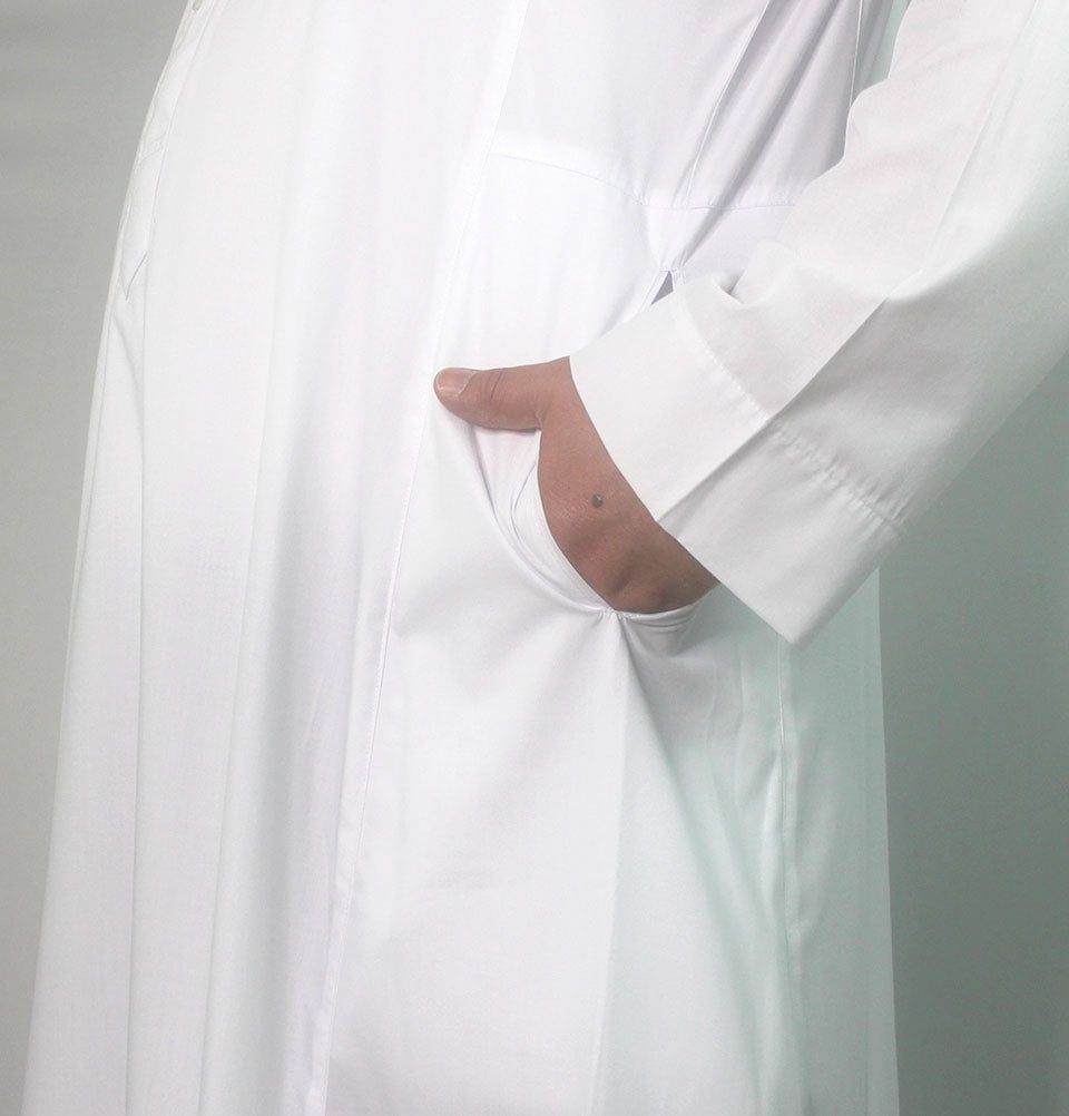 Al-Haramain Thobe Men's Full Length Long Sleeve Islamic Thobe - White