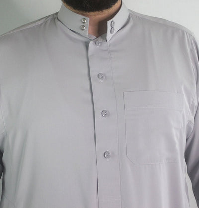 Al-Najmah Thobe Men's Full Length Long Sleeve Islamic Thobe - Light Grey