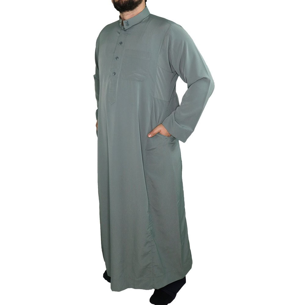 Al-Najmah Thobe Men's Full Length Long Sleeve Islamic Thobe - Mint Grey