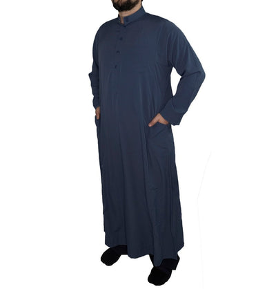 Al-Najmah Thobe Men's Full Length Long Sleeve Islamic Thobe - Navy