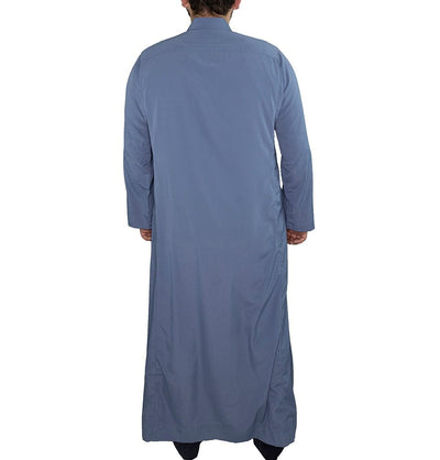 Al-Najmah Thobe Men's Full Length Long Sleeve Islamic Thobe - Steel Blue