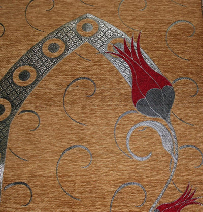 Altinoluk Prayer Rug Chenille Tulip Thin Woven Prayer Mat Brown & Red - Modefa 