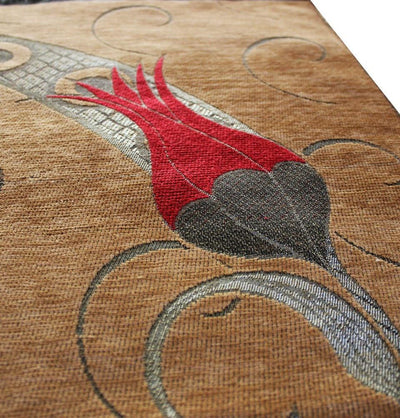 Altinoluk Prayer Rug Chenille Tulip Thin Woven Prayer Mat Brown & Red - Modefa 
