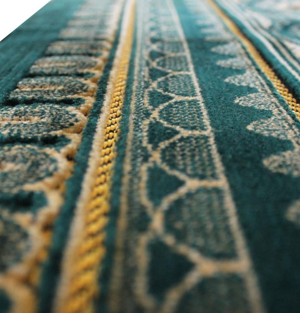Altinoluk Prayer Rug Plush Green Arches Prayer Rug - WIDE -  21362 - Modefa 