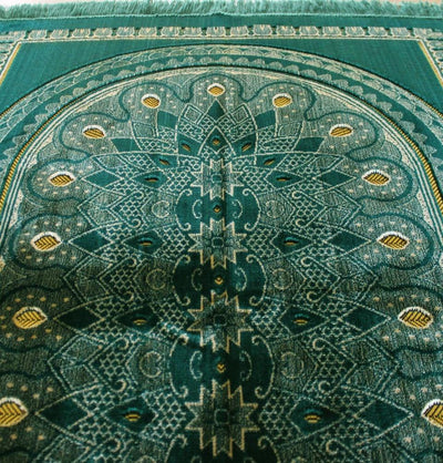 Altinoluk Prayer Rug Plush Green Arches Prayer Rug - WIDE -  21362 - Modefa 