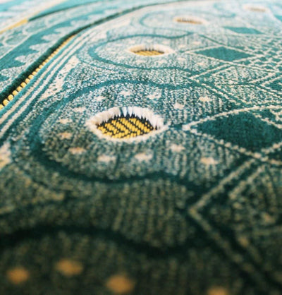 Altinoluk Prayer Rug Plush Green Arches Prayer Rug - WIDE -  21362 - Modefa 