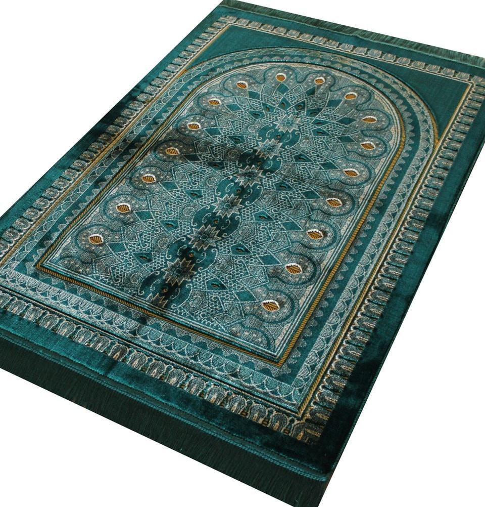 Altinoluk Prayer Rug Plush Green Arches Prayer Rug - WIDE -  21362 - Modefa 
