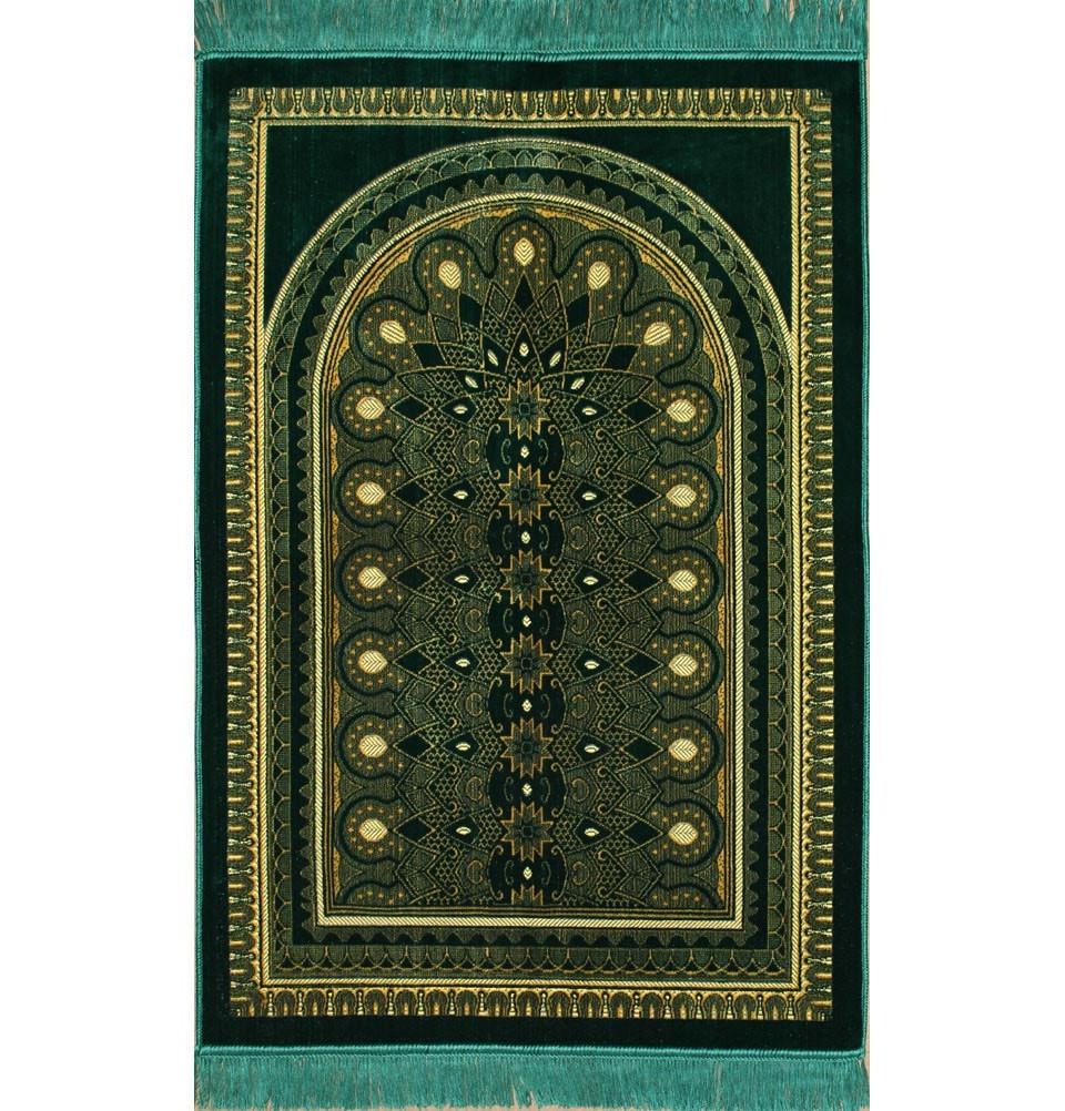 Altinoluk Prayer Rug Plush Green Arches Prayer Rug - WIDE -  21362 - Modefa 