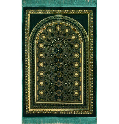 Altinoluk Prayer Rug Plush Green Arches Prayer Rug - WIDE -  21362 - Modefa 