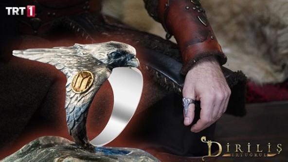 Men s Sterling Silver Licensed Ertugrul Hawk Ring