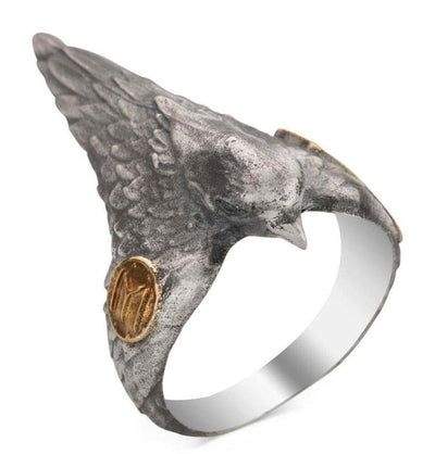 Men's Sterling Silver Licensed Ertugrul Hawk Ring