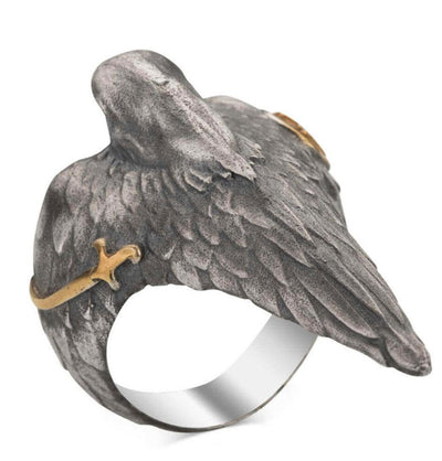 Men's Sterling Silver Licensed Ertugrul Hawk Ring