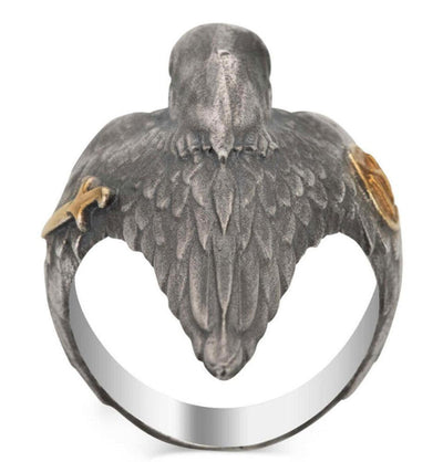 Men's Sterling Silver Licensed Ertugrul Hawk Ring