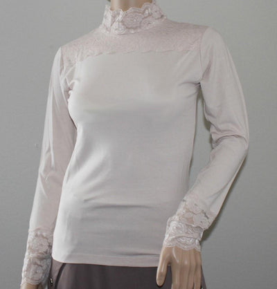 Arancia Body Arancia Modest Lace Jersey Undershirt  - Beige