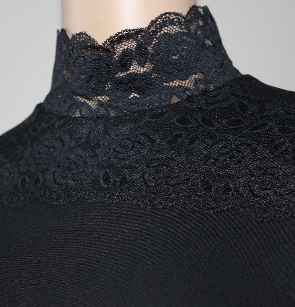 Arancia Body Arancia Modest Lace Jersey Undershirt - Black