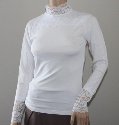 Arancia Body Arancia Modest Lace Jersey Undershirt  - White