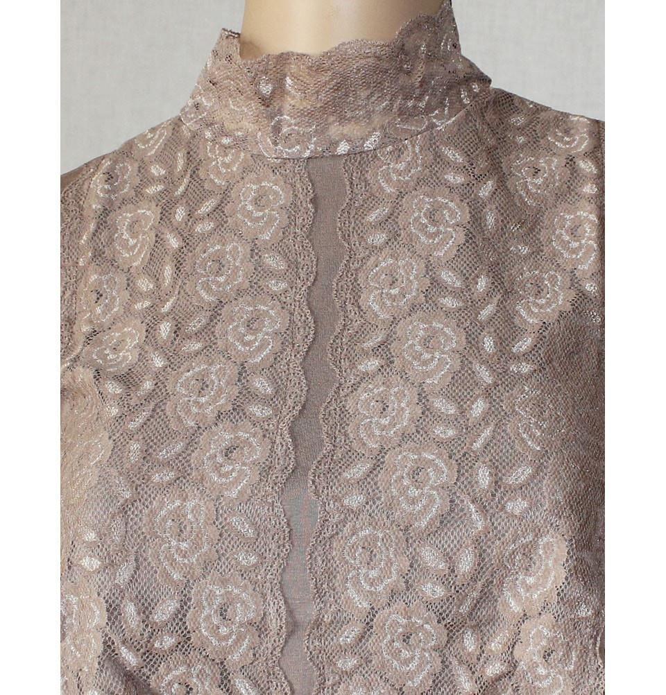 Arancia Neck cover Taupe Brown Arancia Lace Dickey Modest Neck Cover - Taupe Brown