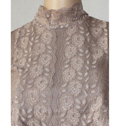 Arancia Neck cover Taupe Brown Arancia Lace Dickey Modest Neck Cover - Taupe Brown