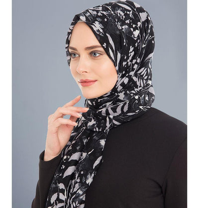 Armine Gold Cotton Hijab Shawls Floral 077-020