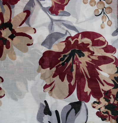 Armine Gold Cotton Hijab Shawl Floral 077-018