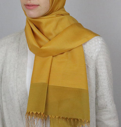 Armine Shawl Gold Armine Trend Taffeta Hijab Shawl Golden Yellow