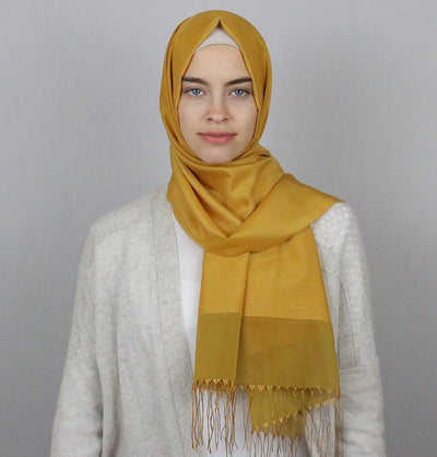 Armine Shawl Gold Armine Trend Taffeta Hijab Shawl Golden Yellow