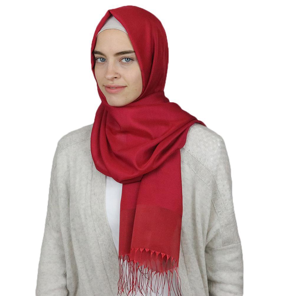 Armine Shawl Red Armine Trend Taffeta Hijab Shawl Red