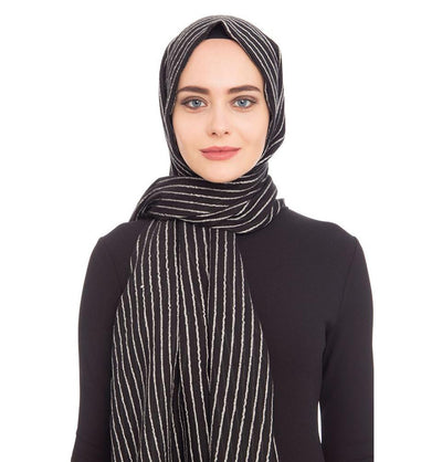 Armine Trend Cotton Striped Hijab Shawl 9873