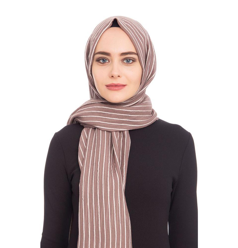 Armine Trend Cotton Striped Hijab Shawl 9873