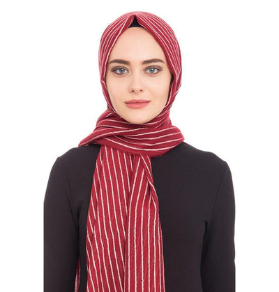 Armine Trend Cotton Striped Hijab Shawl 9873