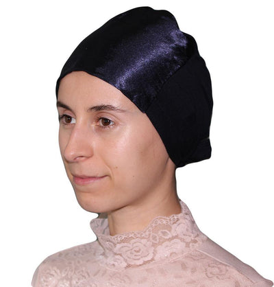 Armine Satin Hijab Bonnet Underscarf - Midnight Blue