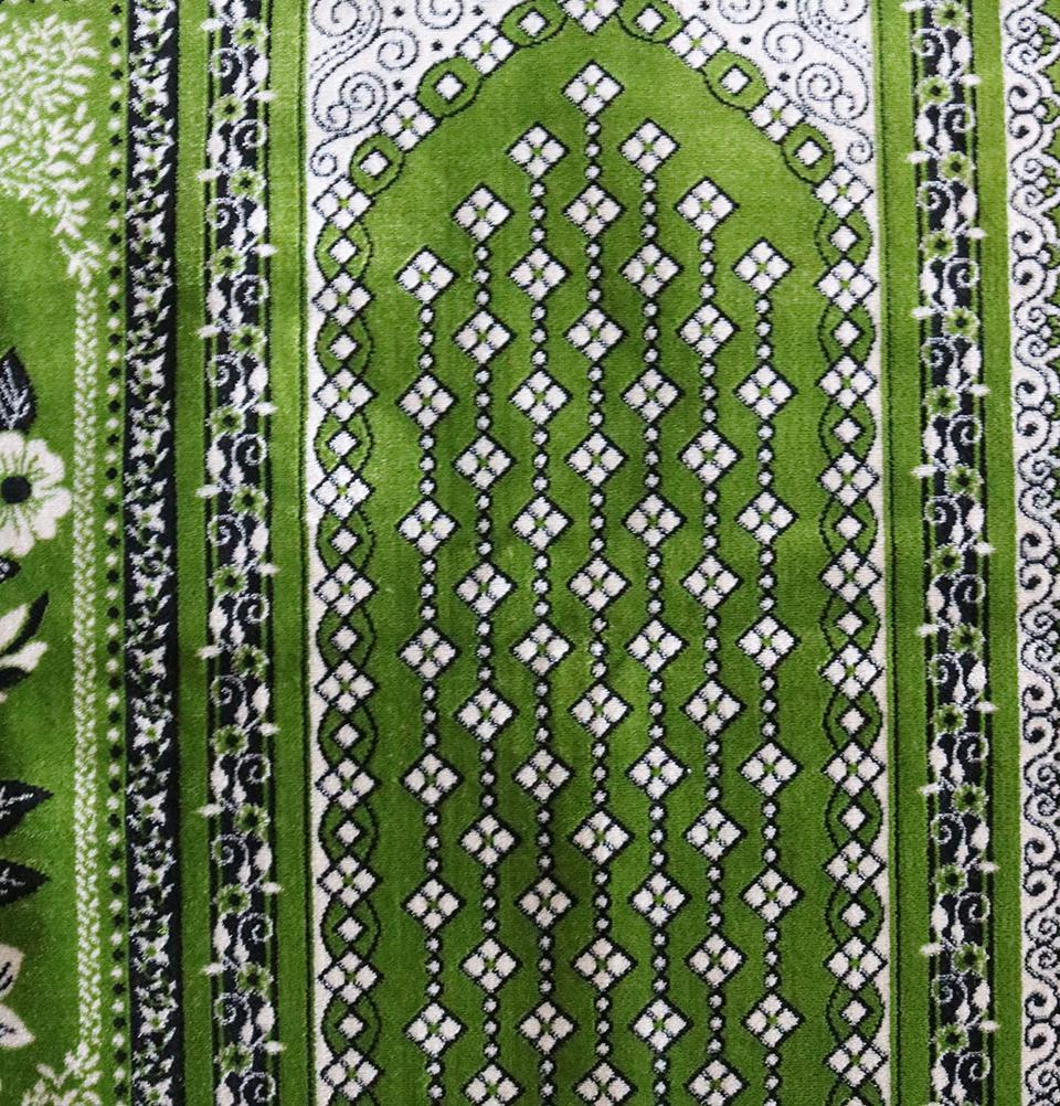 Wide 5 Person Masjid Prayer Rug Dark Green