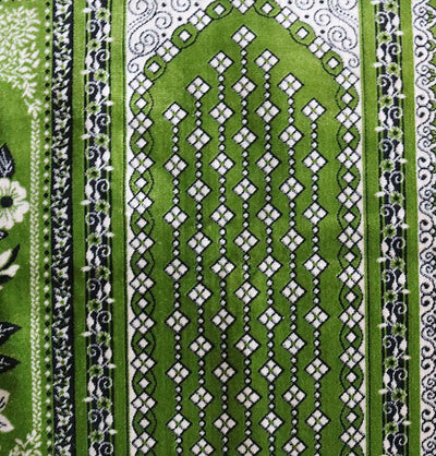 Wide 5 Person Masjid Prayer Rug Dark Green