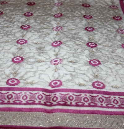 Aydin Prayer Rug Velvet Amber Seccade Prayer Rug Polka Dot Daisy Pink - Modefa 