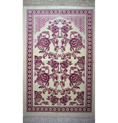 Aydin Prayer Rug Velvet Amber Seccade Prayer Rug Vintage Floral Pink - Modefa 