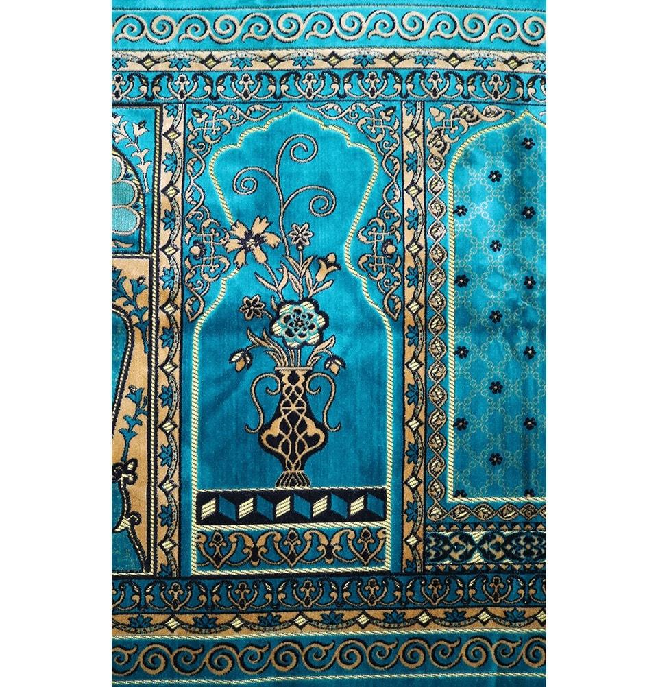 Aydin Prayer Rug Wide 5 Person Masjid Prayer Rug Turquoise - Modefa 