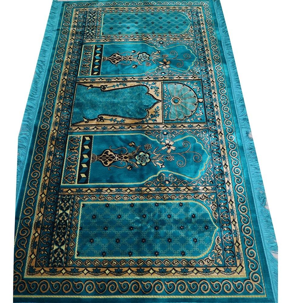 Aydin Prayer Rug Wide 5 Person Masjid Prayer Rug Turquoise - Modefa 