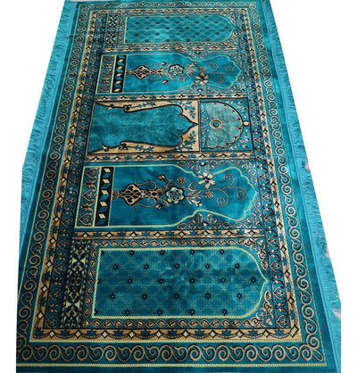 Aydin Prayer Rug Wide 5 Person Masjid Prayer Rug Turquoise - Modefa 