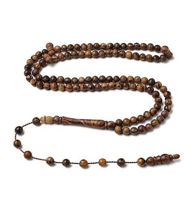 BasmalaBeads Bocote Wood with Engravings 99 Count Prayer Beads