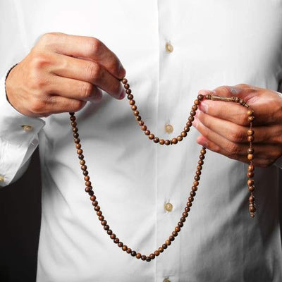 BasmalaBeads Bocote Wood with Engravings 99 Count Prayer Beads