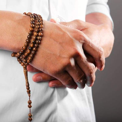 BasmalaBeads Bocote Wood with Engravings 99 Count Prayer Beads